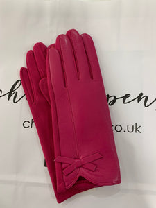 Bow Detail Faux Leather Gloves (various colours)