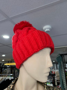 Chunky Cable Lined Bobble Hat (various colours)