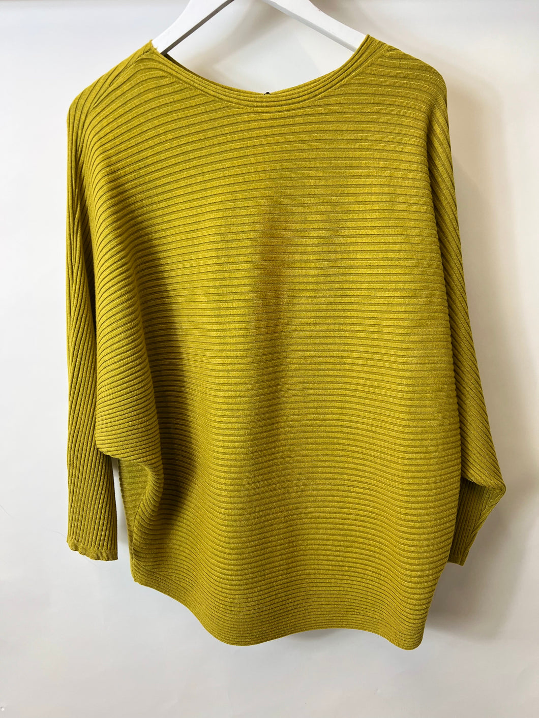 Imperfect Ribbed Batwing knit Lime