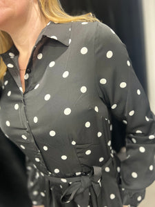 The Eloise Polka Shirt Dress