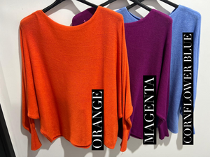 Super Soft Fine Batwing Knit (various colours)