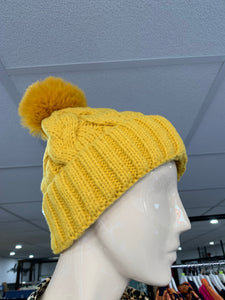 Chunky Cable Lined Bobble Hat (various colours)