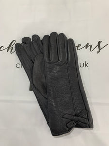 Bow Detail Faux Leather Gloves (various colours)