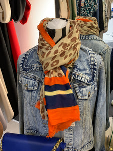 Animal Stripe Contrast Scarf (various colours)