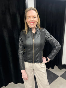 The Aniston Faux Leather Jacket (Black)