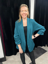 Load image into Gallery viewer, Ruched Sleeve Blazer (various colours)