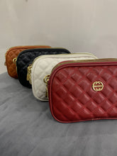 Load image into Gallery viewer, Triple Zip Soft Quilted Bag (various colours)