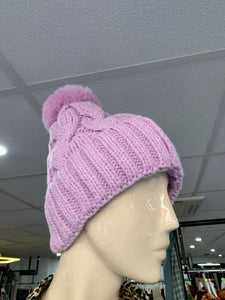 Chunky Cable Lined Bobble Hat (various colours)