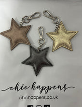 Load image into Gallery viewer, Leather Star Keyring Pendant (various colours)