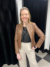 Load image into Gallery viewer, The Aniston Faux Leather Jacket (Brown)