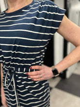 Load image into Gallery viewer, Navy Breton Stripe Jersey Dress