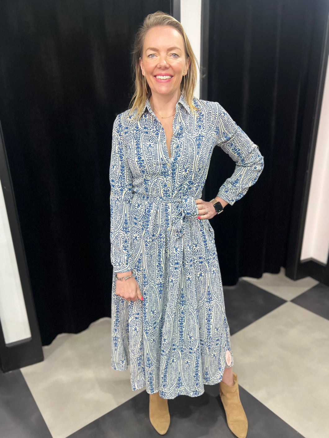 The Regal Maxi Shirt Dress