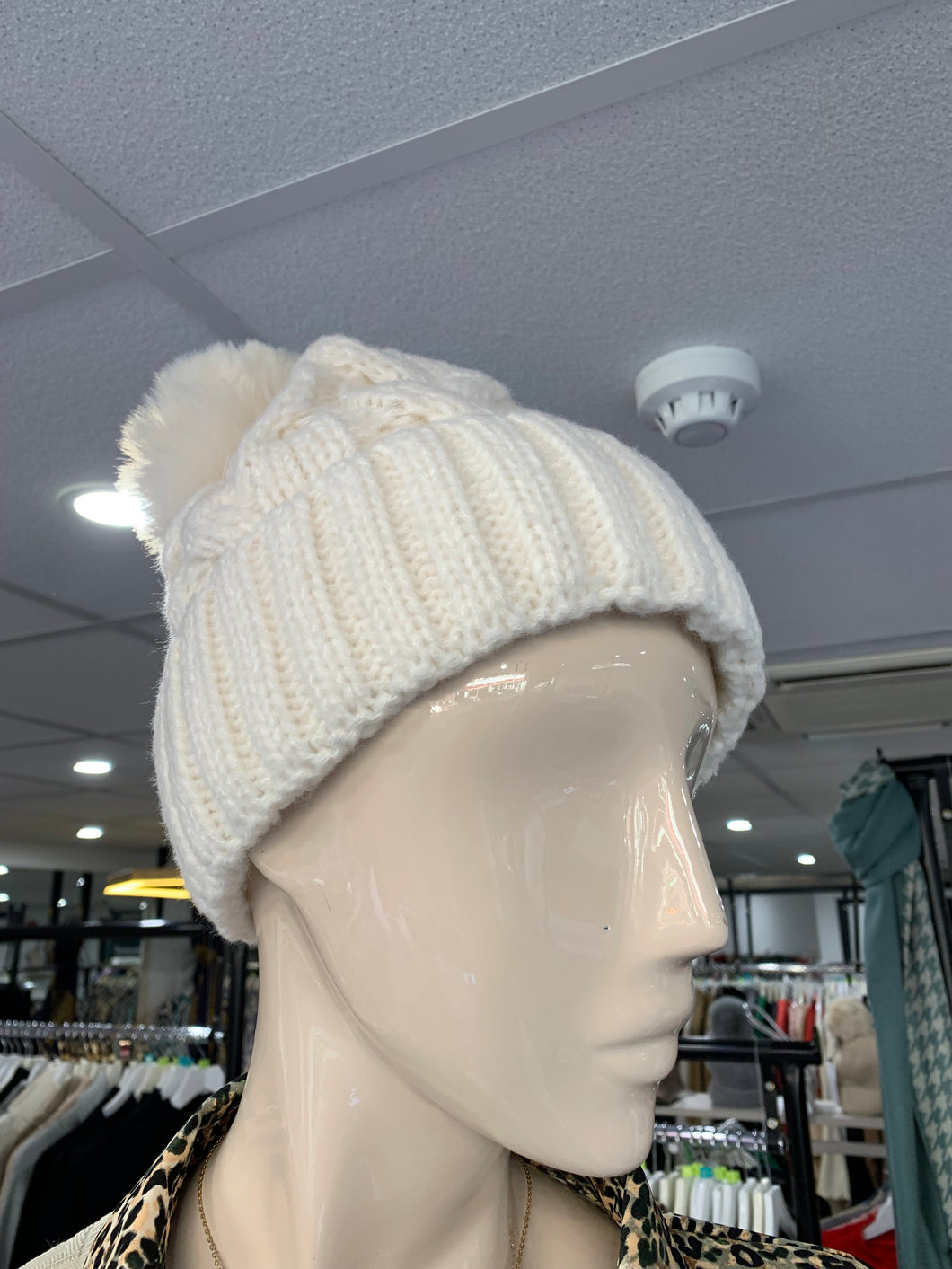 Chunky Cable Lined Bobble Hat (various colours)