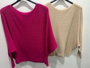 Super Soft Fine Batwing Knit (various colours)