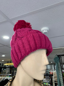 Chunky Cable Lined Bobble Hat (various colours)