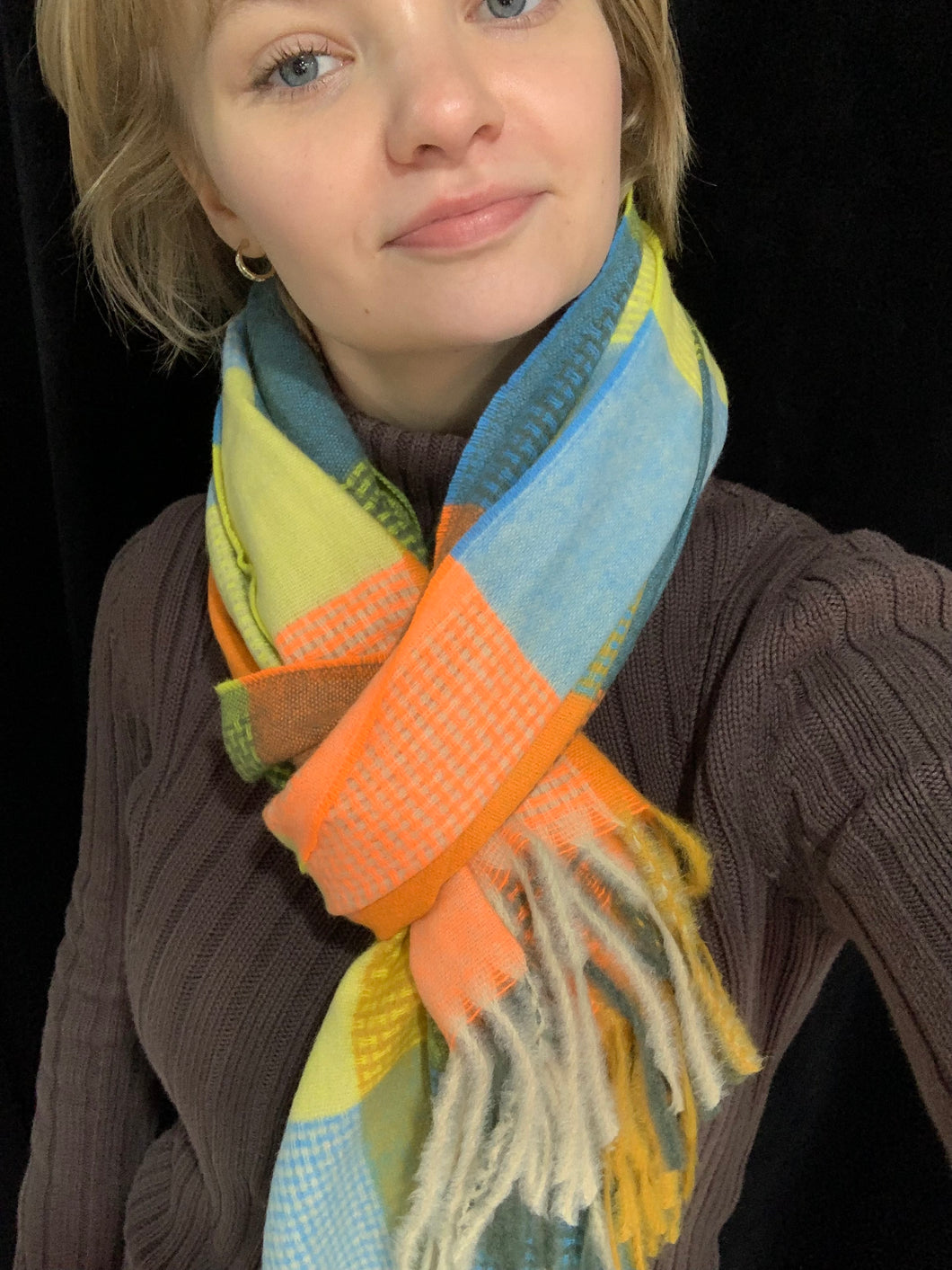 Sunshine Check scarf