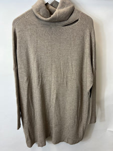 Imperfect Mocha Roll Neck Knit