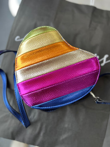 Metallic Rainbow Heart Bag