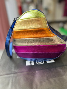 Metallic Rainbow Heart Bag