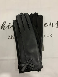 Bow Detail Faux Leather Gloves (various colours)