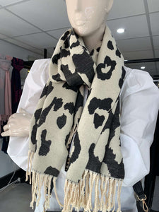 Large Leopard Cashmere Blend Scarf (various colours)