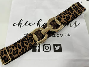 Chocolate Leopard Stretch Belt