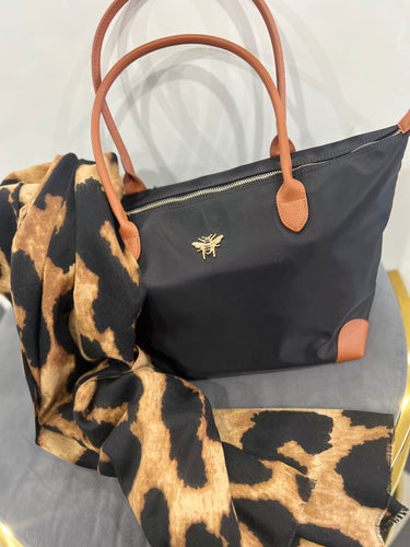 MD Shoreditch Tote Bag & Leopard Smudge Scarf