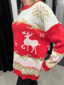 Deer & Snowflake Knit