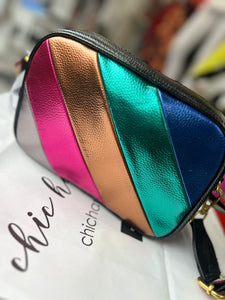 Metallic Jewel Colours Rainbow Bag (faux leather)