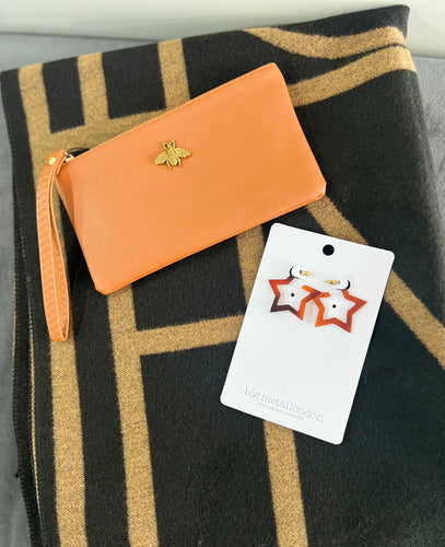 MD Geo Cosy Scarf, Earrings & Bee Wallet