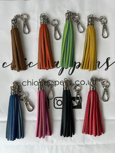 Leather Tassel Keyring Pendant (various colours)