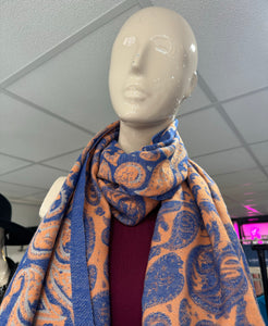 Paisley Print Fringed Scarf (various colours)