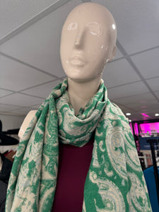 Paisley Print Fringed Scarf (various colours)