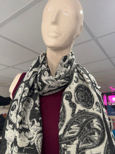 Paisley Print Fringed Scarf (various colours)