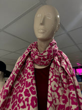 Load image into Gallery viewer, Leopard Print Cashmere Blend Supersoft Scarf (various colours)