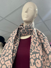 Load image into Gallery viewer, Leopard Print Cashmere Blend Supersoft Scarf (various colours)