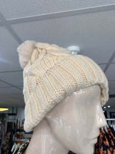 Chunky Cable Lined Bobble Hat (various colours)