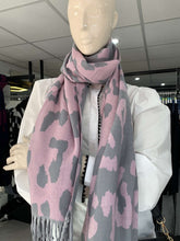 Load image into Gallery viewer, Large Leopard Cashmere Blend Scarf (various colours)