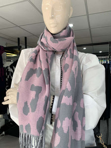 Large Leopard Cashmere Blend Scarf (various colours)