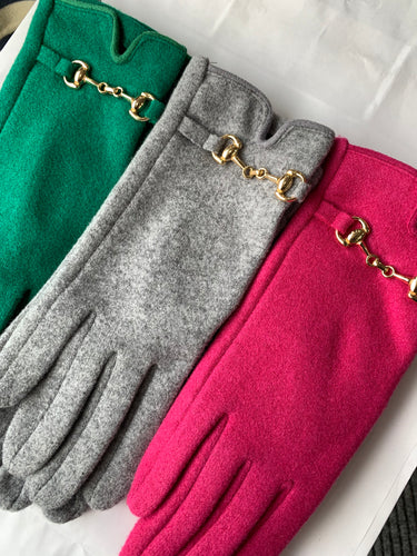 Buckle Detail Cashmere Blend Gloves (various colours)