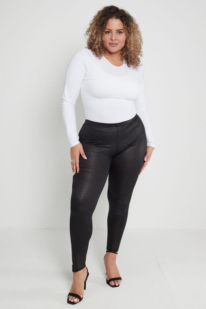 Extra Chic Black Croc Leggings - chichappensboutique