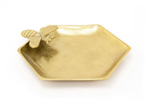 Load image into Gallery viewer, Gold Bee Honeycomb Tray (2 sizes) - chichappensboutique